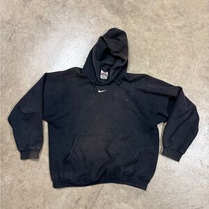 Vintage 1990’s Nike Center Check Faded Black Hoodie